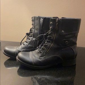 Black combat boots